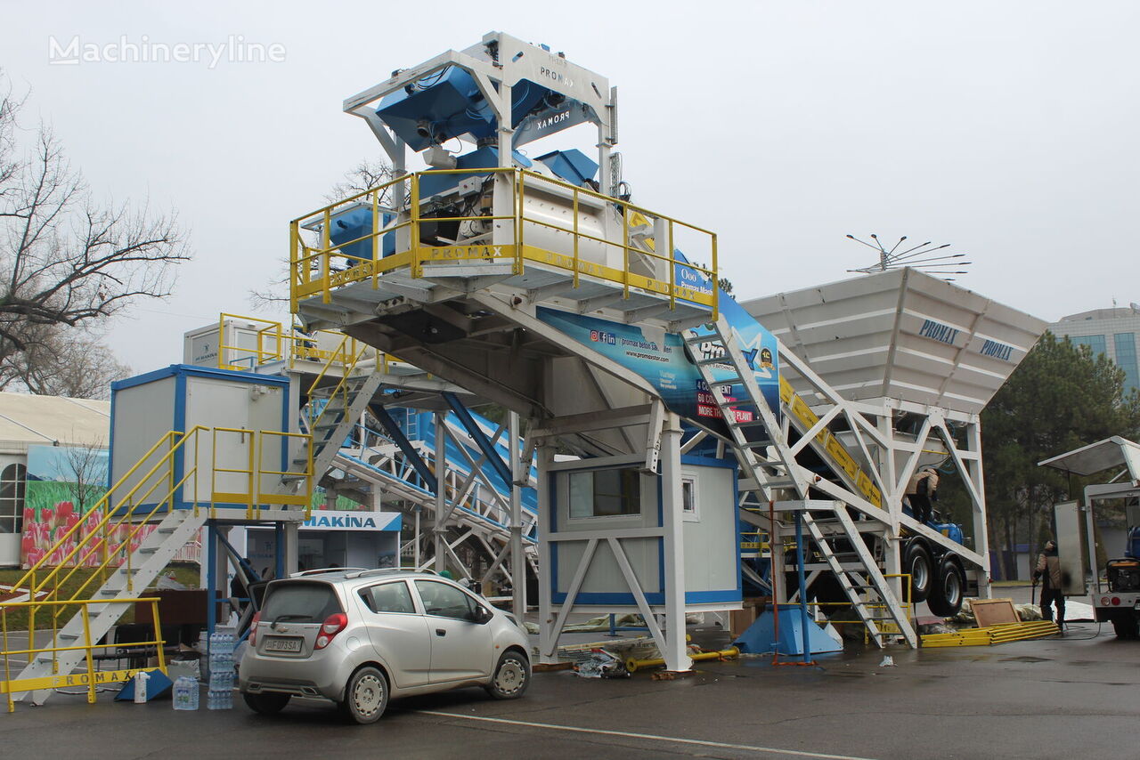 new Promax M100-TWN  Mobile Concrete Batching Plant with TWIN SHAFT MIXER concrete plant